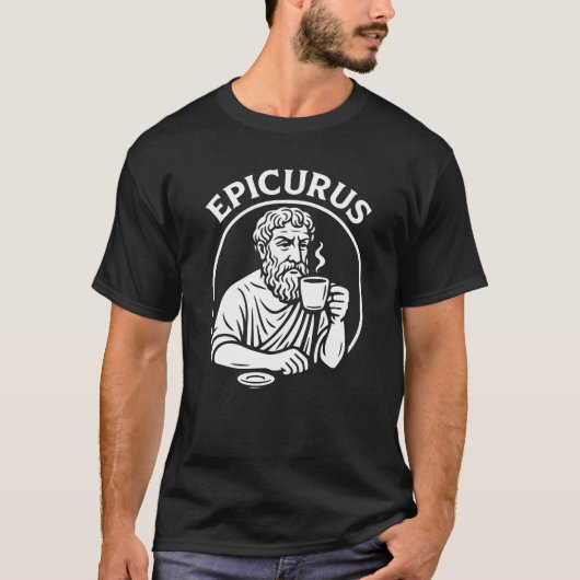 Epicurus Cup Filosofie T-shirt (Voorkant)