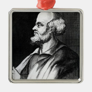 Epicurus, gegraveerd door Johann Fredrich Schmidt Metalen Ornament