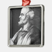 Epicurus, gegraveerd door Johann Fredrich Schmidt Metalen Ornament (Links)