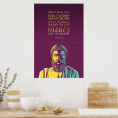 Epicurus Quote: Vrees God niet Poster (Keuken)