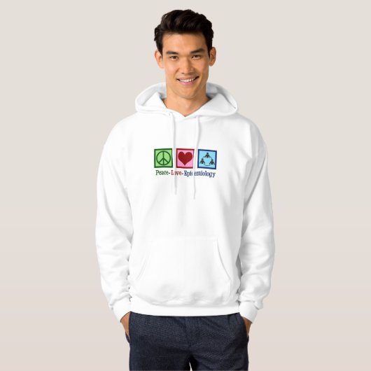 Epidemioloog Peace Love Epidemiology Hoodie (Voorkant volledig)