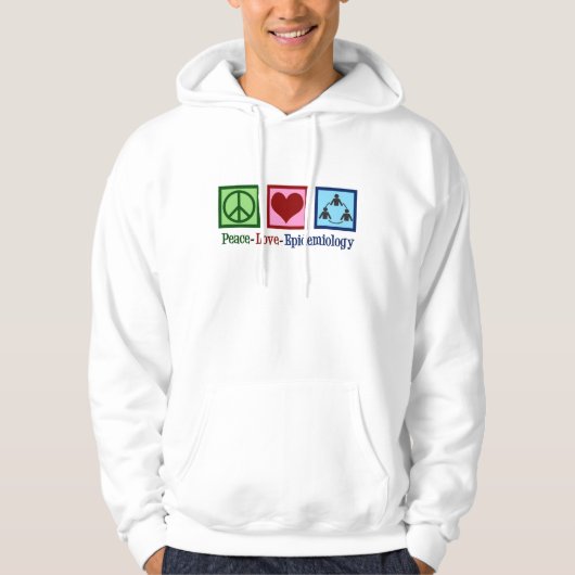Epidemioloog Peace Love Epidemiology Hoodie (Voorkant)