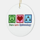 Epidemioloog Peace Love Epidemiology Keramisch Ornament (Links)