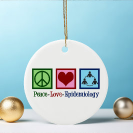 Epidemioloog Peace Love Epidemiology Keramisch Ornament