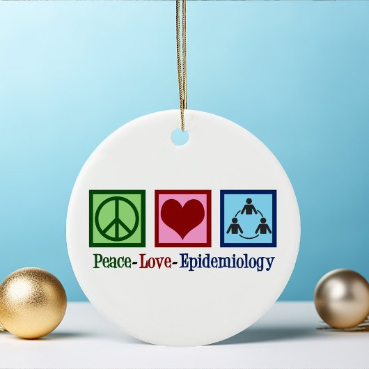 Epidemioloog Peace Love Epidemiology Keramisch Ornament