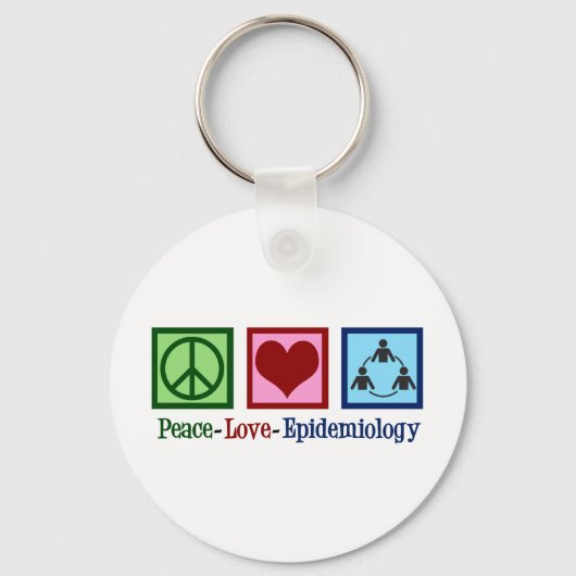 Epidemioloog Peace Love Epidemiology Sleutelhanger (Voorkant)