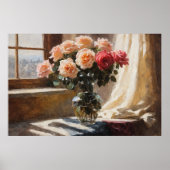 Epidemische Elegantie: Rozen bij het raam Poster (Voorkant)