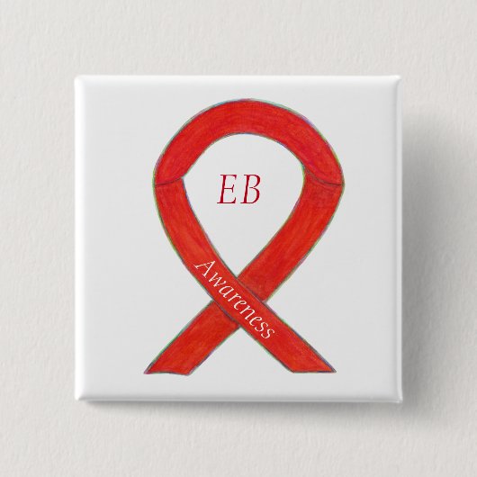 Epidermolysis Bullosa (EB) Awareness Ribbon Pins Vierkante Button 5,1 Cm (Voorkant)