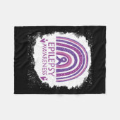 Epilepsie Bewustheid Bleekte regenboogribbon Paars Fleece Deken (Voorkant (Horizontaal))