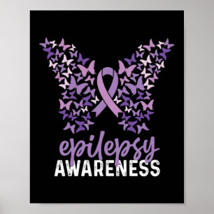Epilepsie Bewustheid Boterfly Ribbon Poster