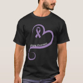 Epilepsie Bewustheid Hartlint T-shirt (Voorkant)