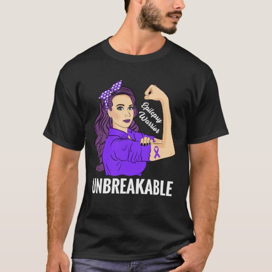 Epilepsie Bewustmaking Epileptische Warrior Niet b T-shirt (Voorkant)