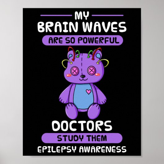 Epilepsie Bewustmaking Paars Epileptisch Brain Epi Poster (Voorkant)