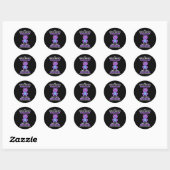 Epilepsie Bewustmaking Paars Epileptisch Brain Epi Ronde Sticker (Vel)