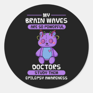 Epilepsie Bewustmaking Paars Epileptisch Brain Epi Ronde Sticker