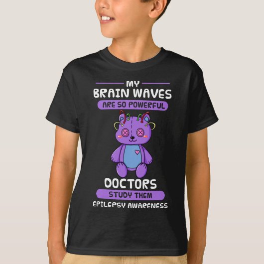 Epilepsie Bewustmaking Paars Epileptisch Brain Epi T-shirt (Voorkant)