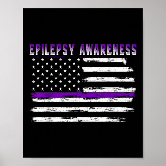 Epilepsie Bewustzijn Amerikaanse vlag Amerikaanse  Poster (Voorkant)