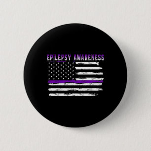 Epilepsie Bewustzijn Amerikaanse vlag Amerikaanse Ronde Button 5,7 Cm