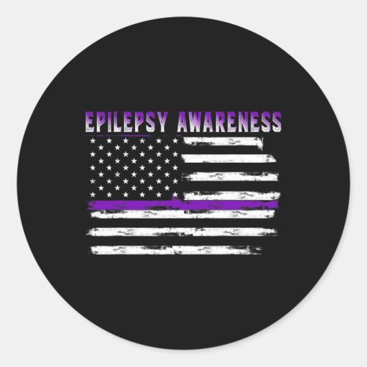Epilepsie Bewustzijn Amerikaanse vlag Amerikaanse  Ronde Sticker (Voorkant)