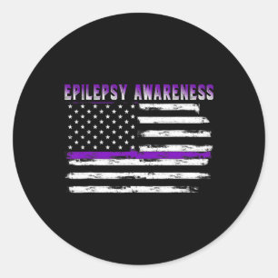 Epilepsie Bewustzijn Amerikaanse vlag Amerikaanse Ronde Sticker