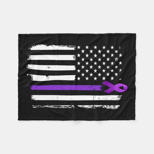 Epilepsie Bewustzijn Amerikaanse vlag Paarse dag l Fleece Deken (Voorkant (Horizontaal))