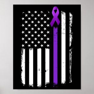 Epilepsie Bewustzijn Amerikaanse vlag Paarse dag l Poster