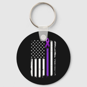 Epilepsie Bewustzijn Amerikaanse vlag Paarse dag l Sleutelhanger