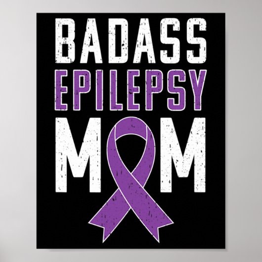Epilepsie Bewustzijn Bad Epilepsy Mom Paarse lint Poster (Voorkant)