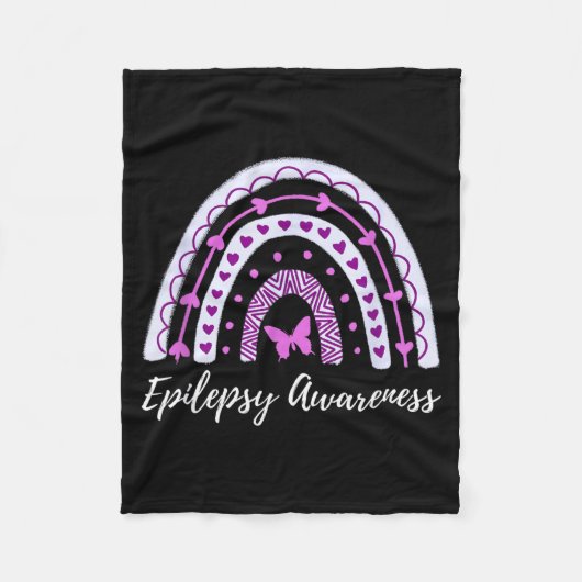 Epilepsie Bewustzijn Boho Regenboog Fleece Deken (Voorkant)