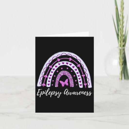 Epilepsie Bewustzijn Boho Regenboog  Kaart (Voorkant)