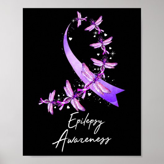 Epilepsie Bewustzijn Dragonfly November We Draag P Poster (Voorkant)