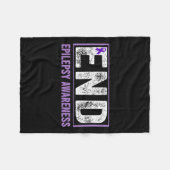 Epilepsie bewustzijn - Einde epilepsie Paarse epil Fleece Deken (Voorkant (Horizontaal))