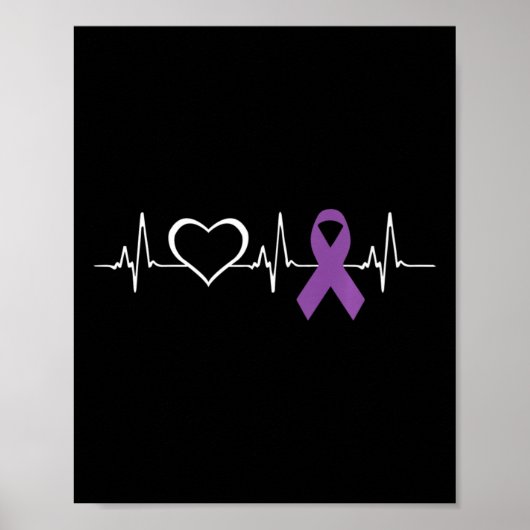 Epilepsie Bewustzijn Epilepsie Bewustzijn Hart Poster (Voorkant)