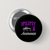 Epilepsie bewustzijn epileptische krijger overleve ronde button 5,7 cm (Voorkant /achterkant)