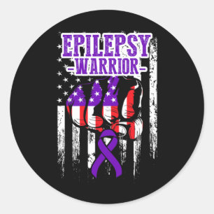 Epilepsie bewustzijn epileptische krijger overleve ronde sticker