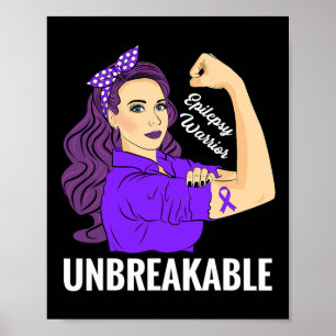 Epilepsie Bewustzijn Epileptische Paarse linten Wa Poster