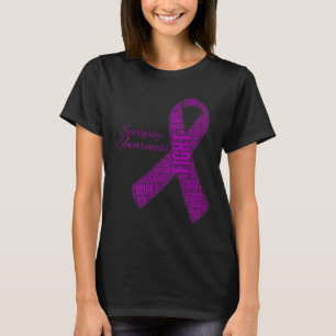 Epilepsie Bewustzijn Fight Hope Cure Ribbon Paarse T-shirt