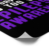 Epilepsie Bewustzijn Fun Beat Epileptic Warrior Su Poster (Hoek)