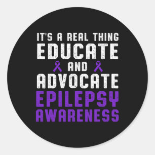 Epilepsie Bewustzijn Fun Loving Epileptic Warrior Ronde Sticker
