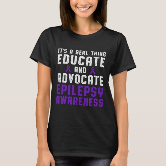 Epilepsie Bewustzijn Fun Loving Epileptic Warrior T-shirt (Voorkant)