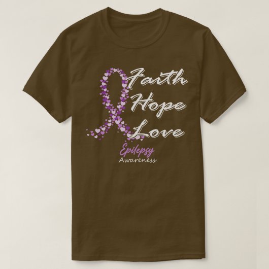 Epilepsie Bewustzijn Geloof Hoop Liefde In Deze Fa T-shirt (Design voorkant)