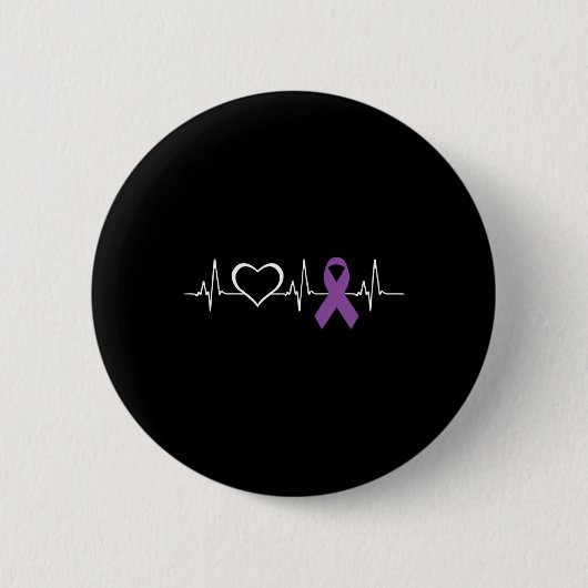 Epilepsie Bewustzijn Hartbit Lint Ronde Button 5,7 Cm (Voorkant)