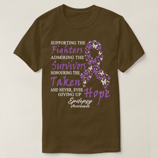 Epilepsie Bewustzijn Het ondersteunen van de boter T-shirt (Design voorkant)