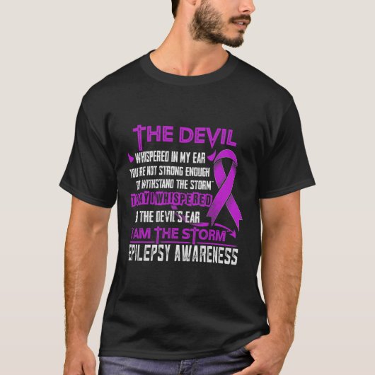 Epilepsie Bewustzijn Ik ben de Storm Duivel T-shirt (Voorkant)