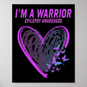 Epilepsie Bewustzijn Ik ben een krijger hart vlind Poster