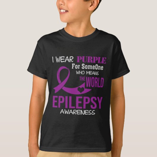 Epilepsie Bewustzijn Ik Draag Paarse voor mijn Iem T-shirt (Voorkant)