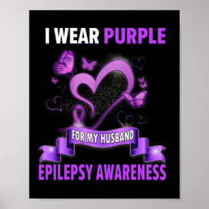 Epilepsie Bewustzijn Ik Draag Paarse voor mijn man Poster