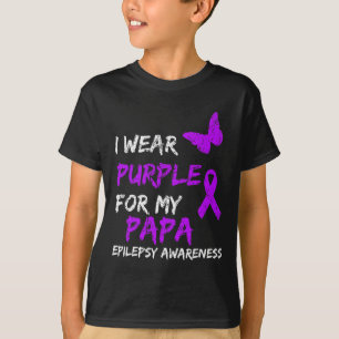 Epilepsie Bewustzijn Ik Draag Paarse voor mijn Pap T-shirt