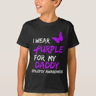 Epilepsie Bewustzijn Ik Draag Paarse voor mijn pap T-shirt