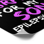 Epilepsie Bewustzijn Ik draag Paarse voor mijn Son Poster (Hoek)